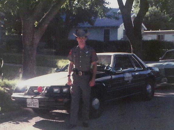 1984 Ford Mustang patrol car, nicknamed "Iron Pony", driven by Trooper Ben H. English of the Texas DPS