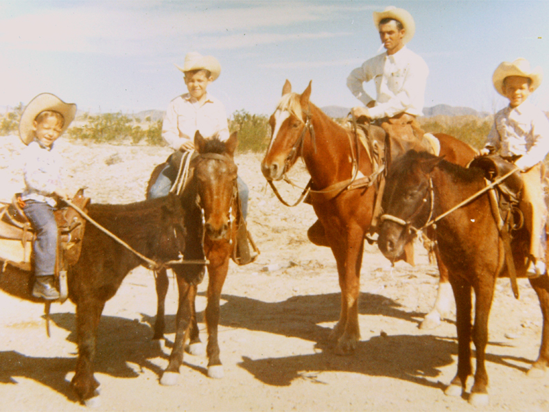 Ben H English with father and brothers