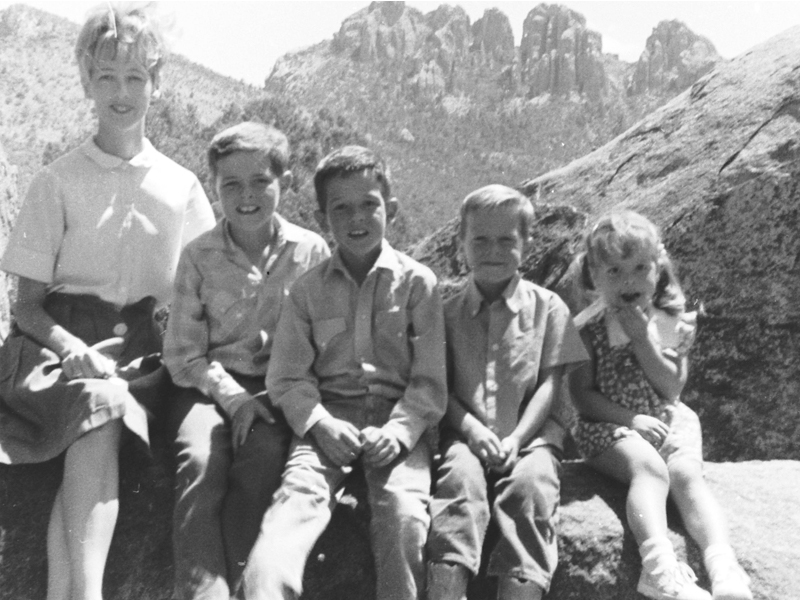 Ben H English with mother, Rosa Lynn English, and siblings